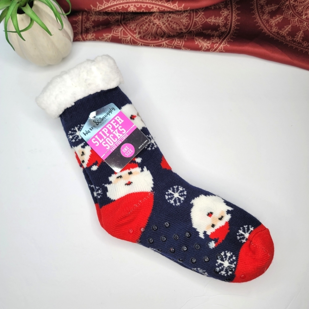 Santa Slipper Socks NWT